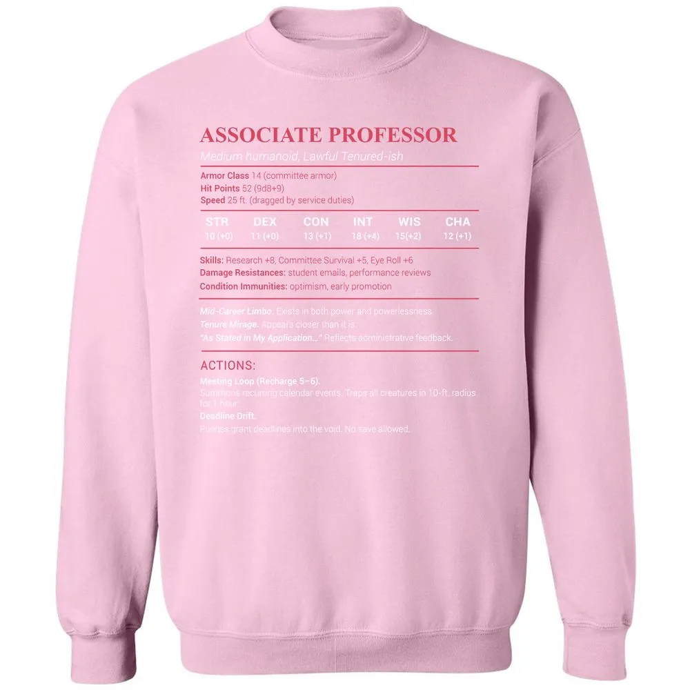 Associate Professor Stats Classic Unisex Sweatshirt - Light Pink - 3