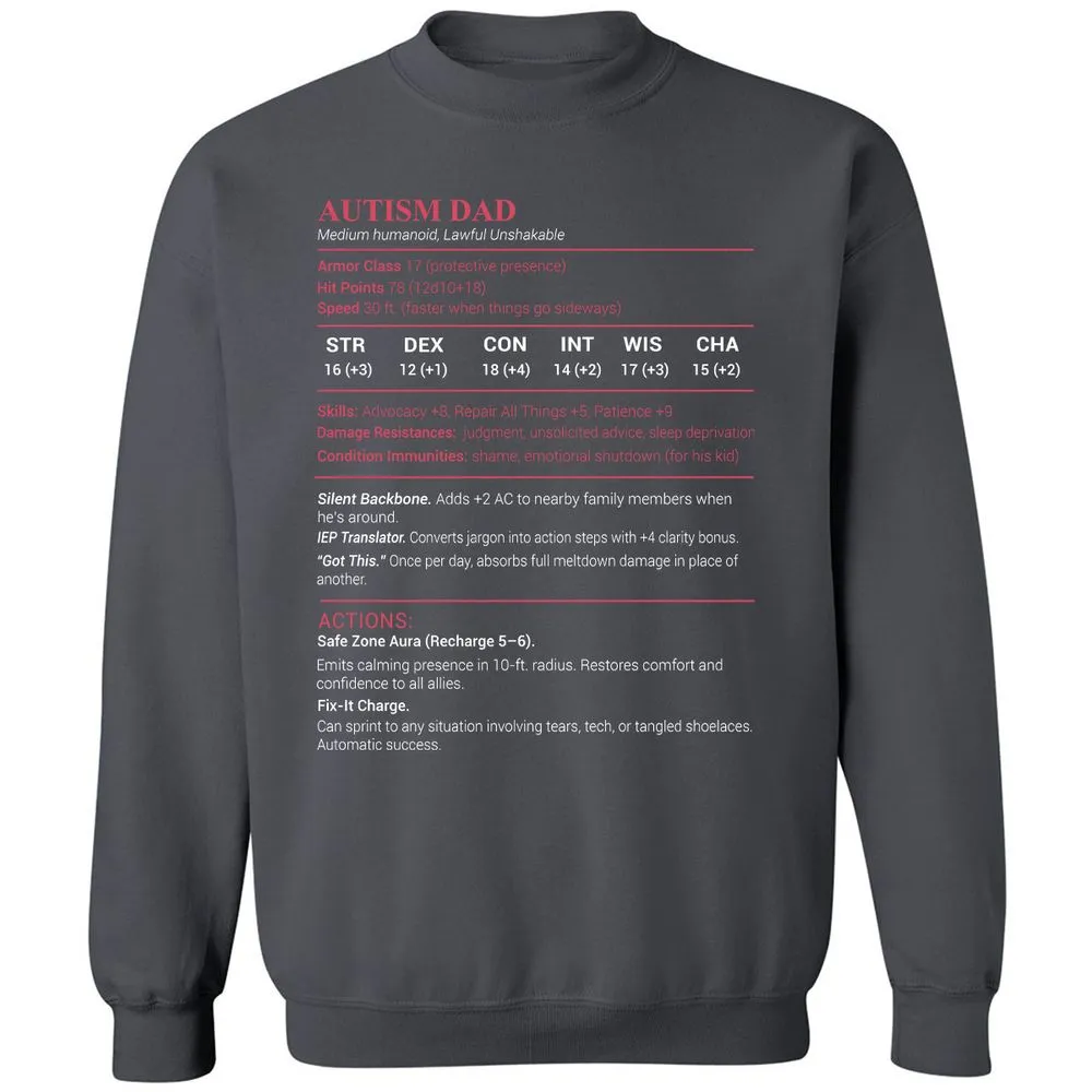 Autism Dad Classic Unisex Sweatshirt - Charcoal - 7