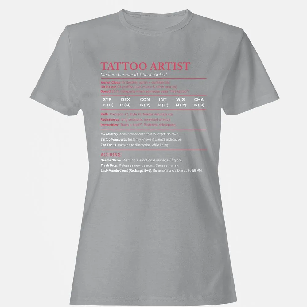 Tattoo Artist Stats Women's T-Shirt - Sport Grey - 15
