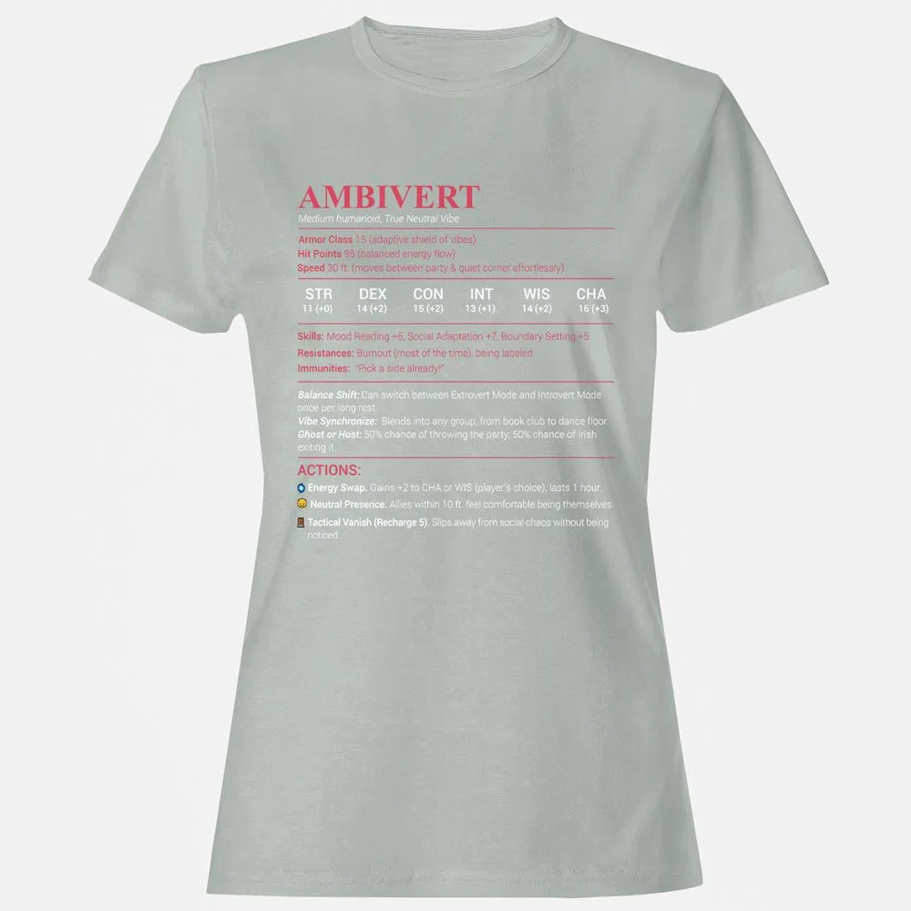 Ambivert Stats Women's T-Shirt - Ash - 2
