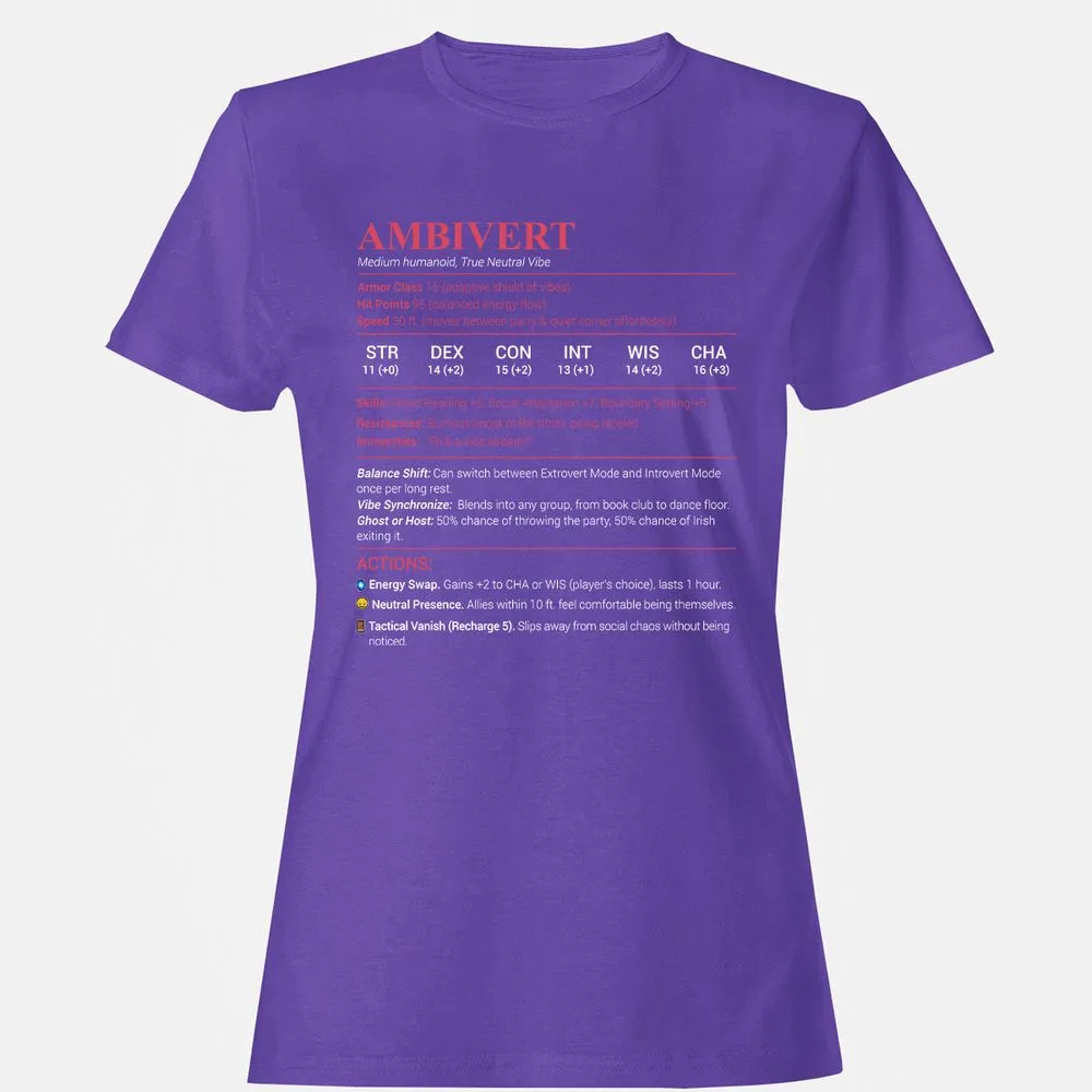 Ambivert Stats Women's T-Shirt - Purple - 12