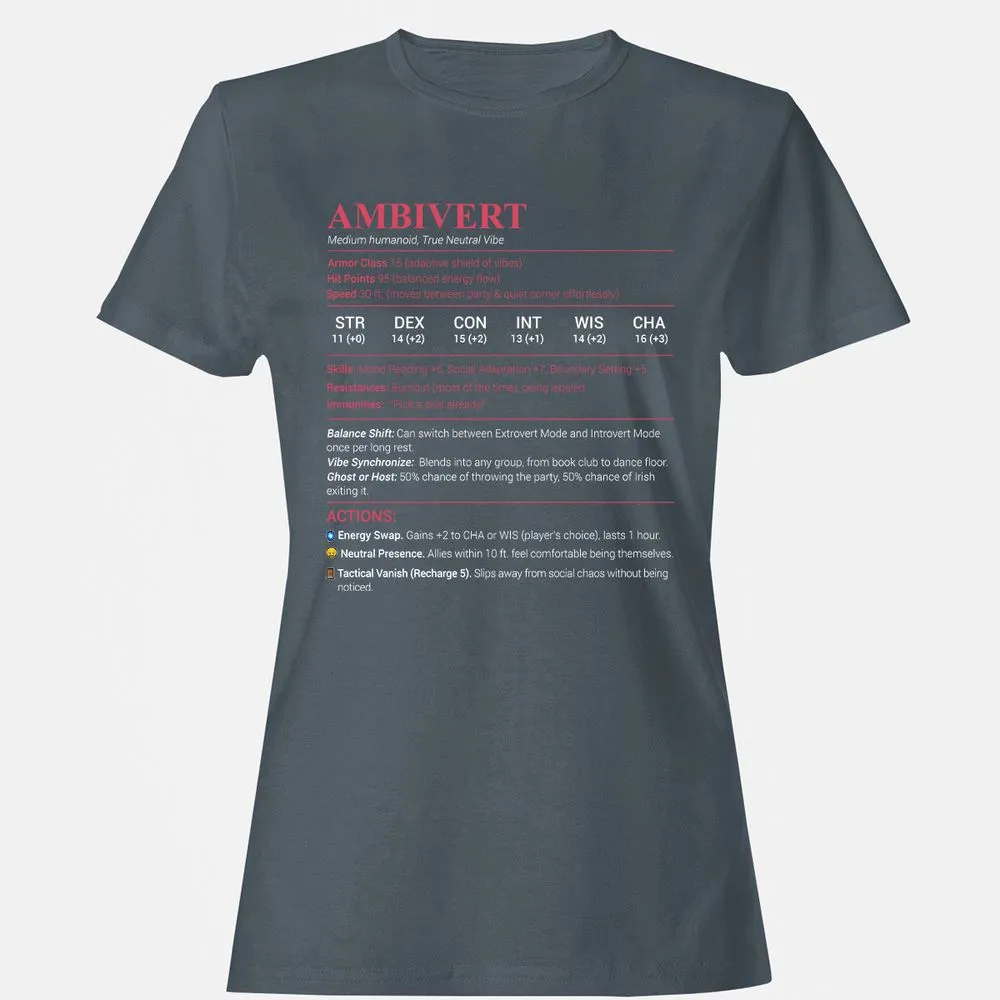 Ambivert Stats Women's T-Shirt - Charcoal - 3