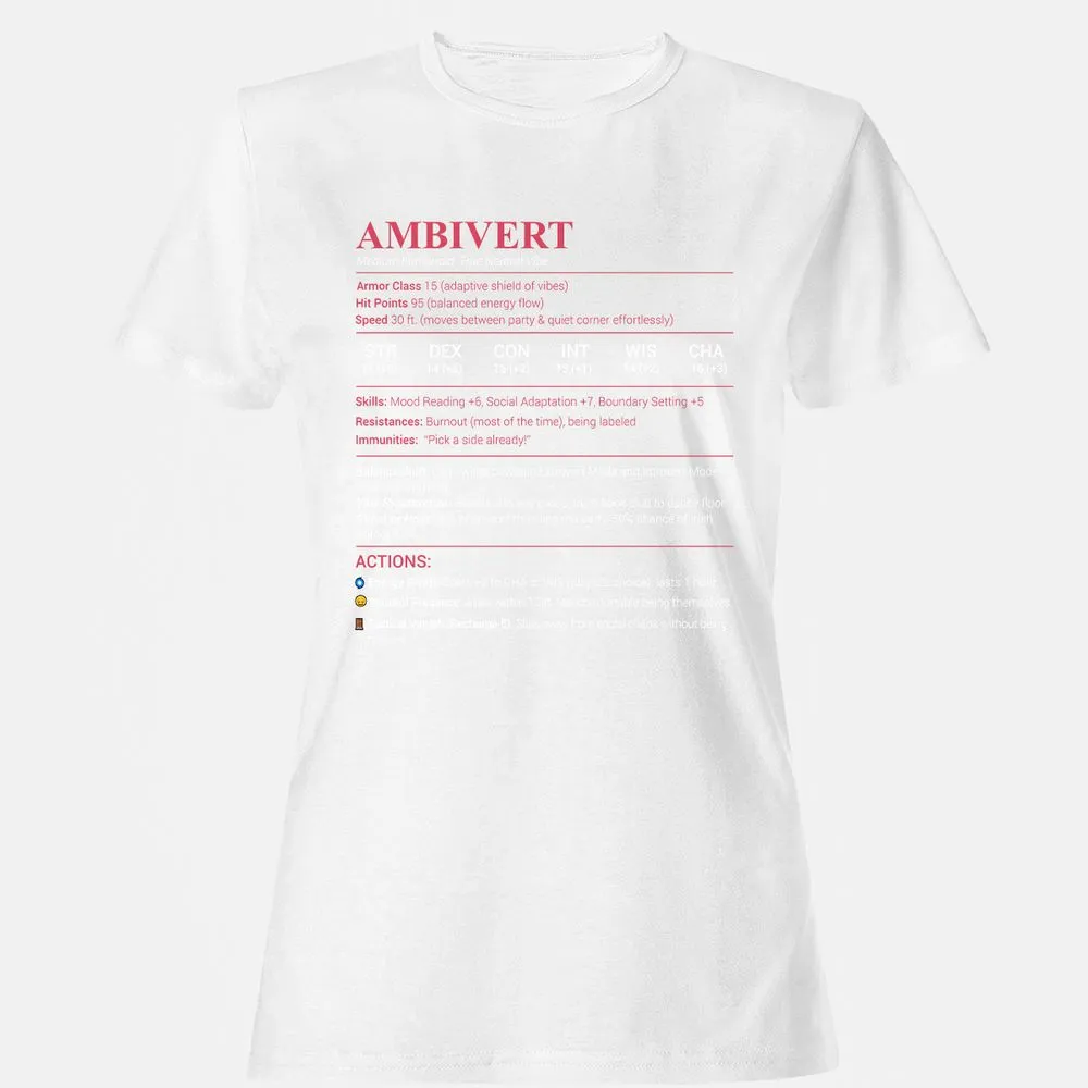 Ambivert Stats Women's T-Shirt - White - 16