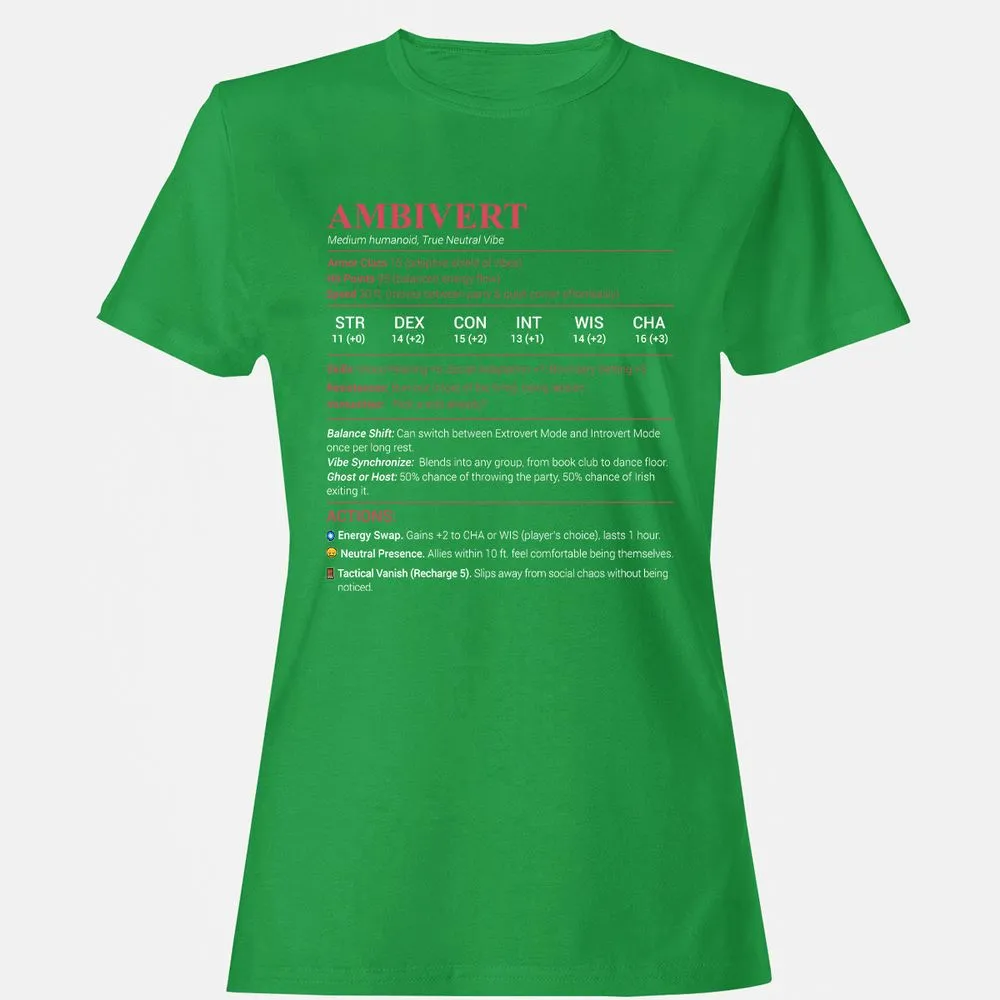 Ambivert Stats Women's T-Shirt - Irish Green - 7