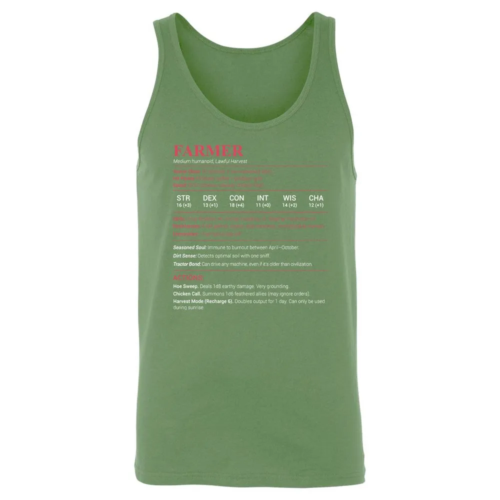 Farmer Stats Unisex Jersey Tank - Leaf - 10