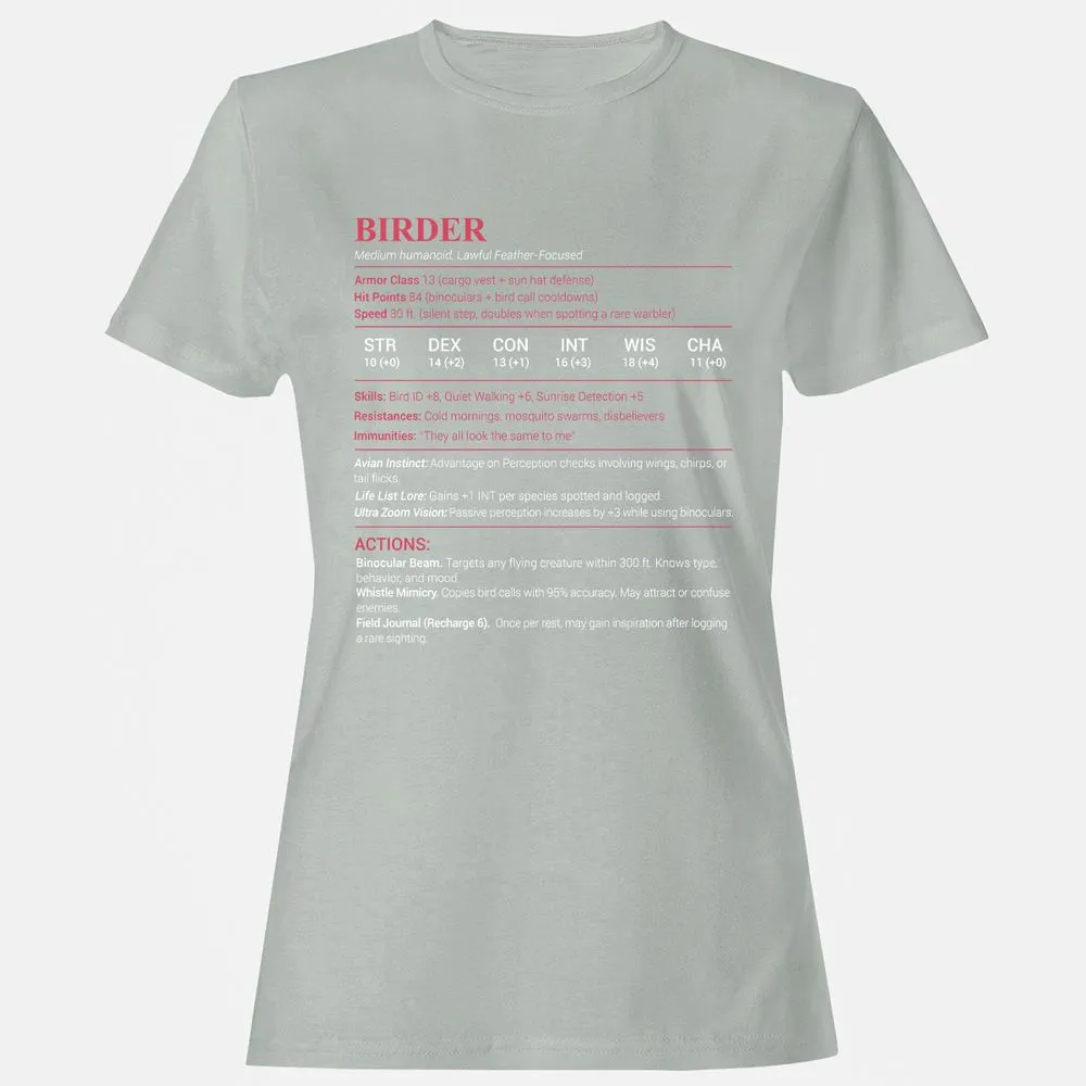 Birder Stats Women's T-Shirt - Ash - 2