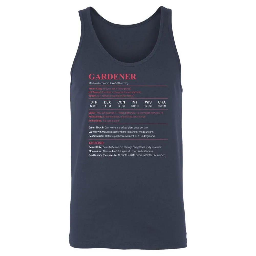 Gardener Stats Unisex Jersey Tank - Navy - 2