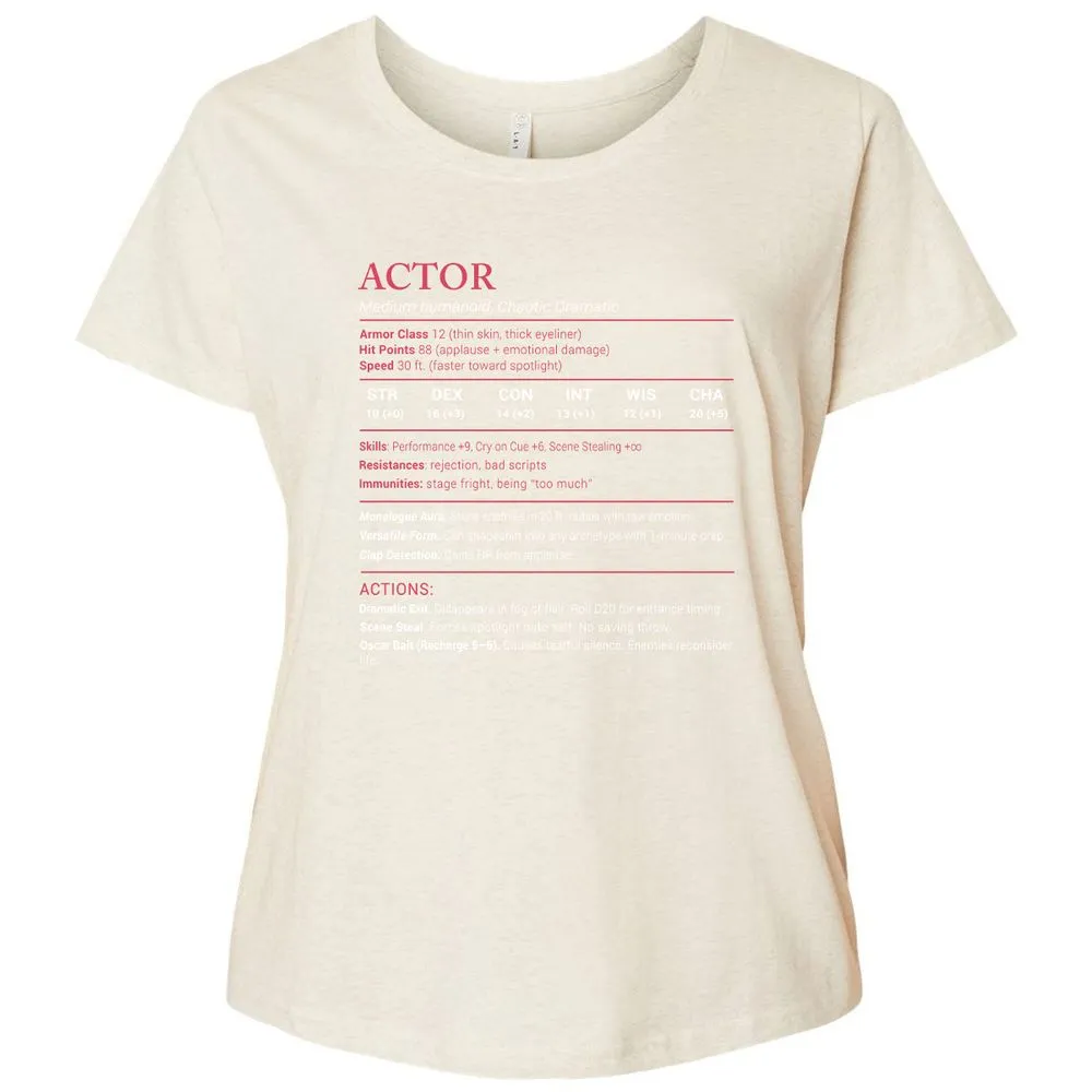 Actor Stats Ladies Curvy Jersey - Natural Heather - 8