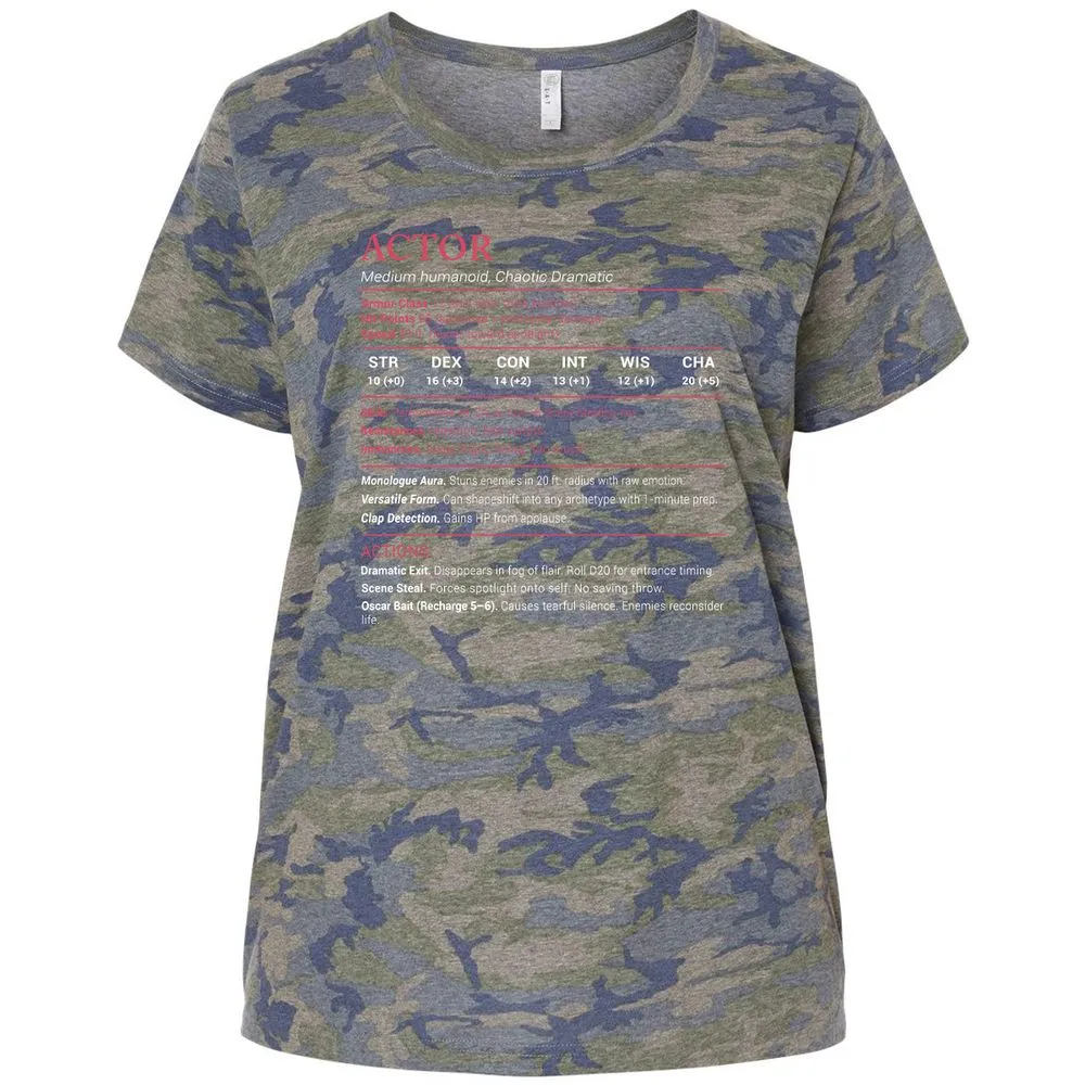 Actor Stats Ladies Curvy Jersey - Vintage Camo - 5