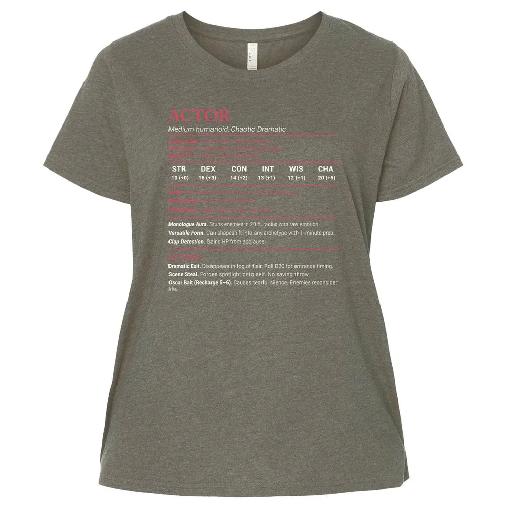 Actor Stats Ladies Curvy Jersey - Bamboo Blackout - 2