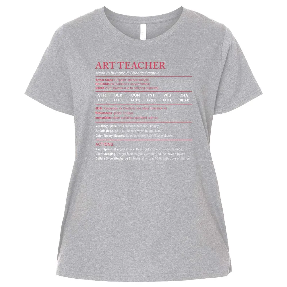 Art Teacher Stats Ladies Curvy Jersey - Heather - 3