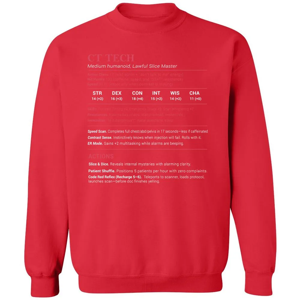 CT Tech Stats Classic Unisex Sweatshirt - Red - 5
