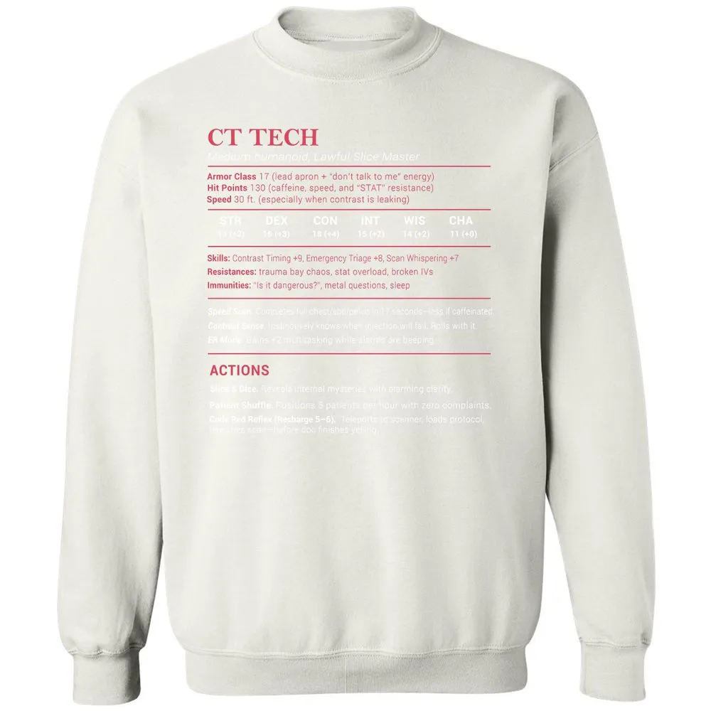 CT Tech Stats Classic Unisex Sweatshirt - White - 12