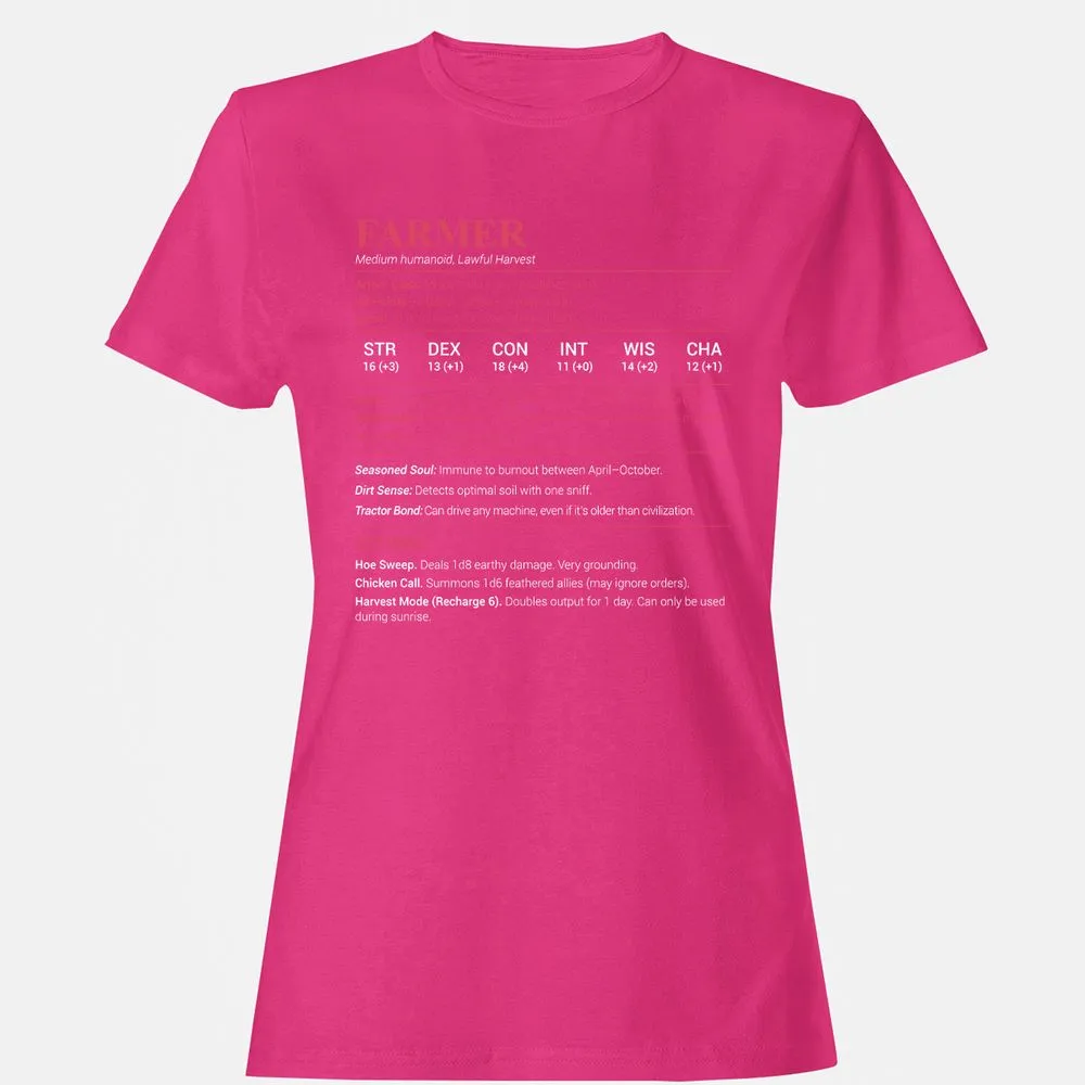 Farmer Stats Women's T-Shirt - Heliconia - 6