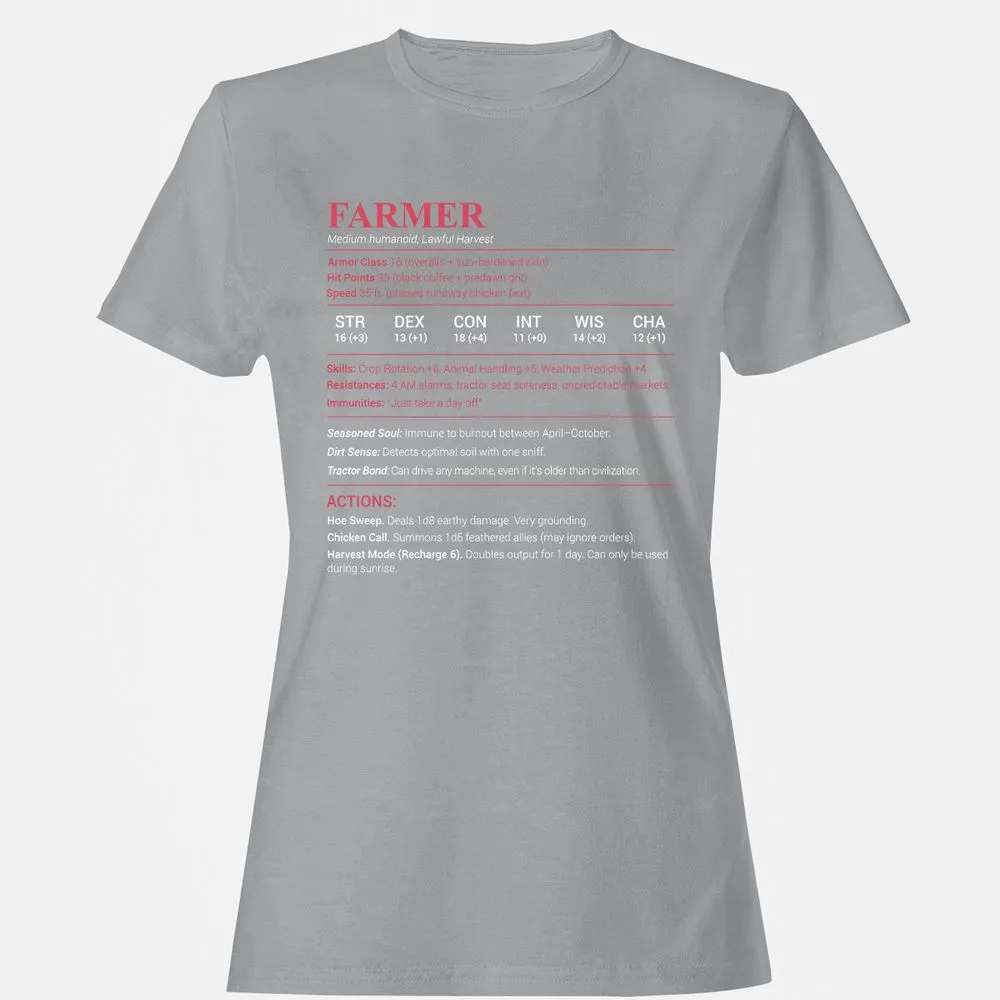 Farmer Stats Women's T-Shirt - Sport Grey - 15