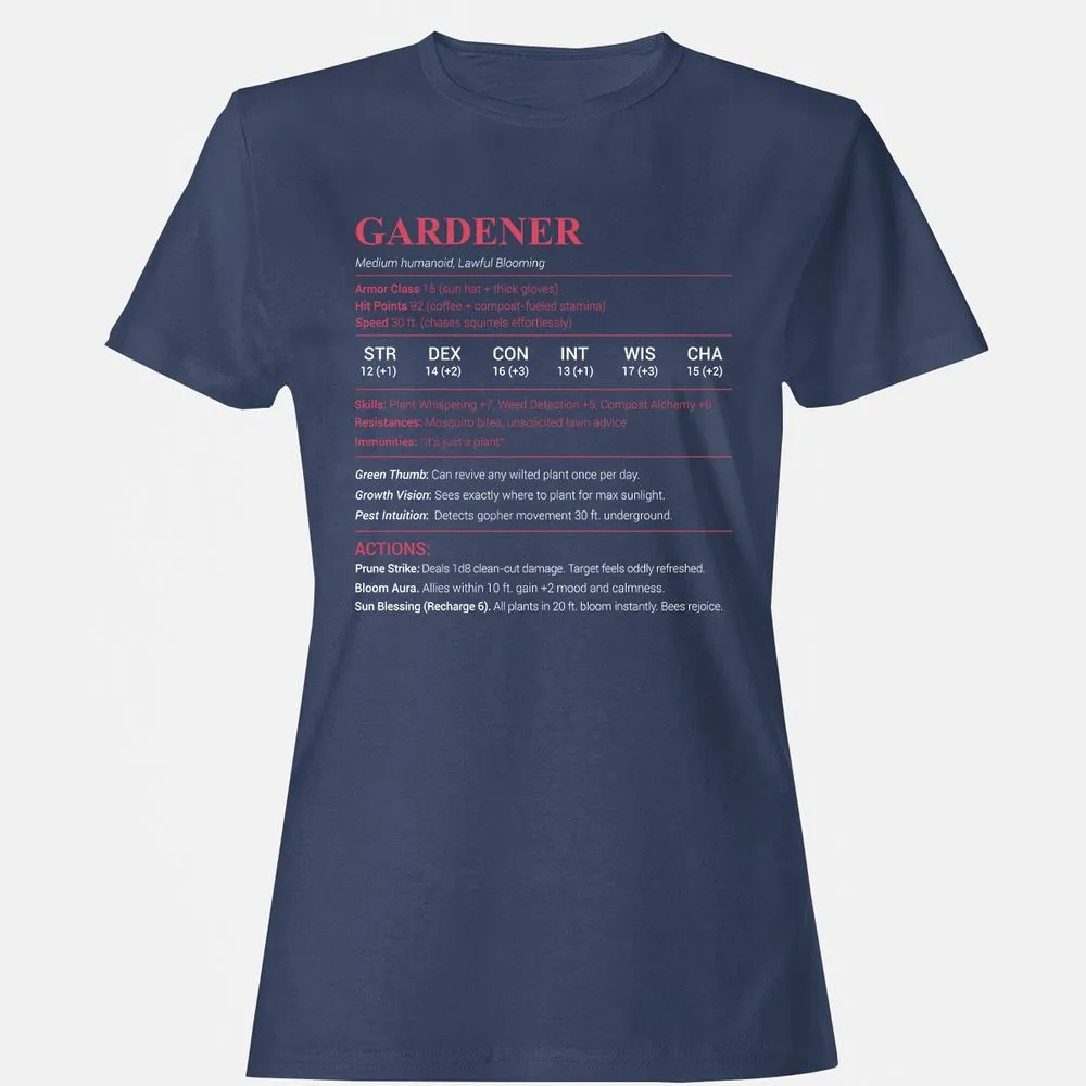Gardener Stats Women's T-Shirt - Navy - 10