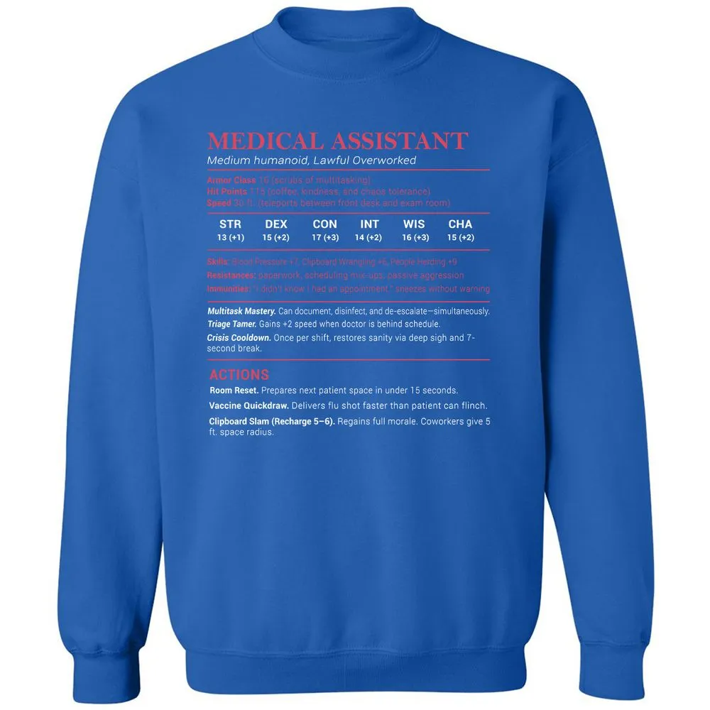 Medical Assistant Stats Classic Unisex Sweatshirt - Royal - 9