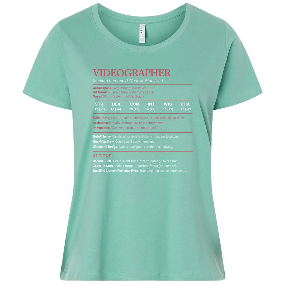 Videographer Stats Ladies Curvy Jersey - Saltwater - 7