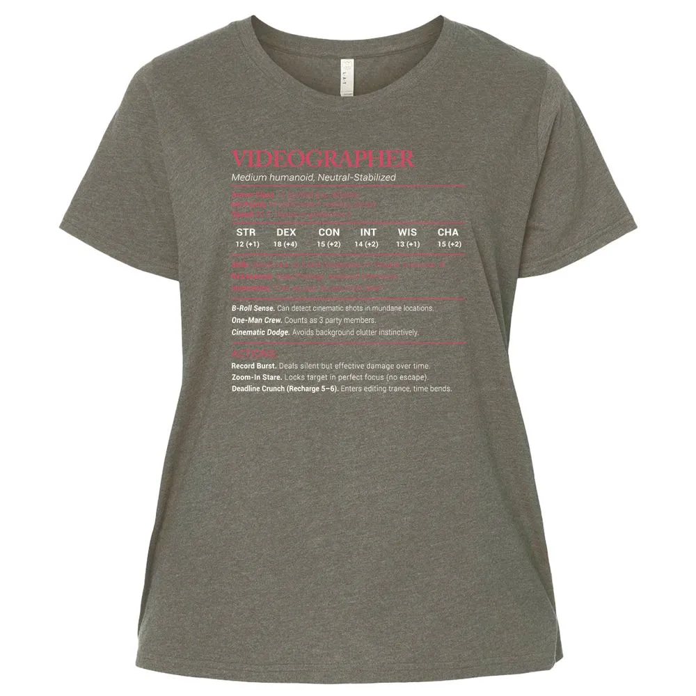 Videographer Stats Ladies Curvy Jersey - Bamboo Blackout - 2