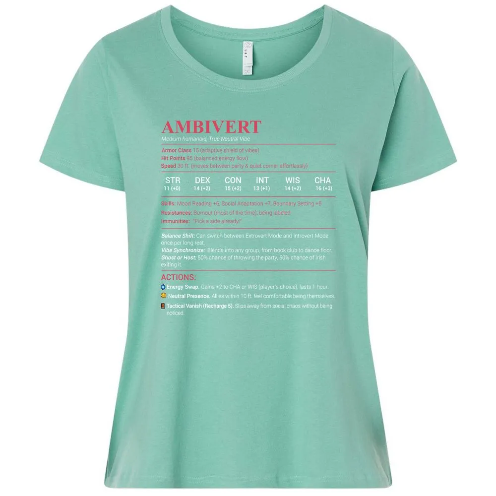 Ambivert Stats Ladies Curvy Jersey - Saltwater - 7