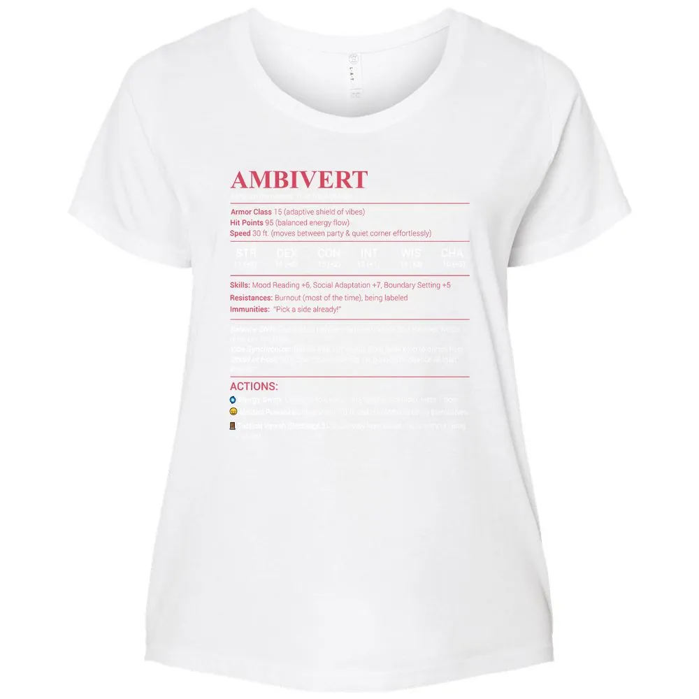Ambivert Stats Ladies Curvy Jersey - White - 6