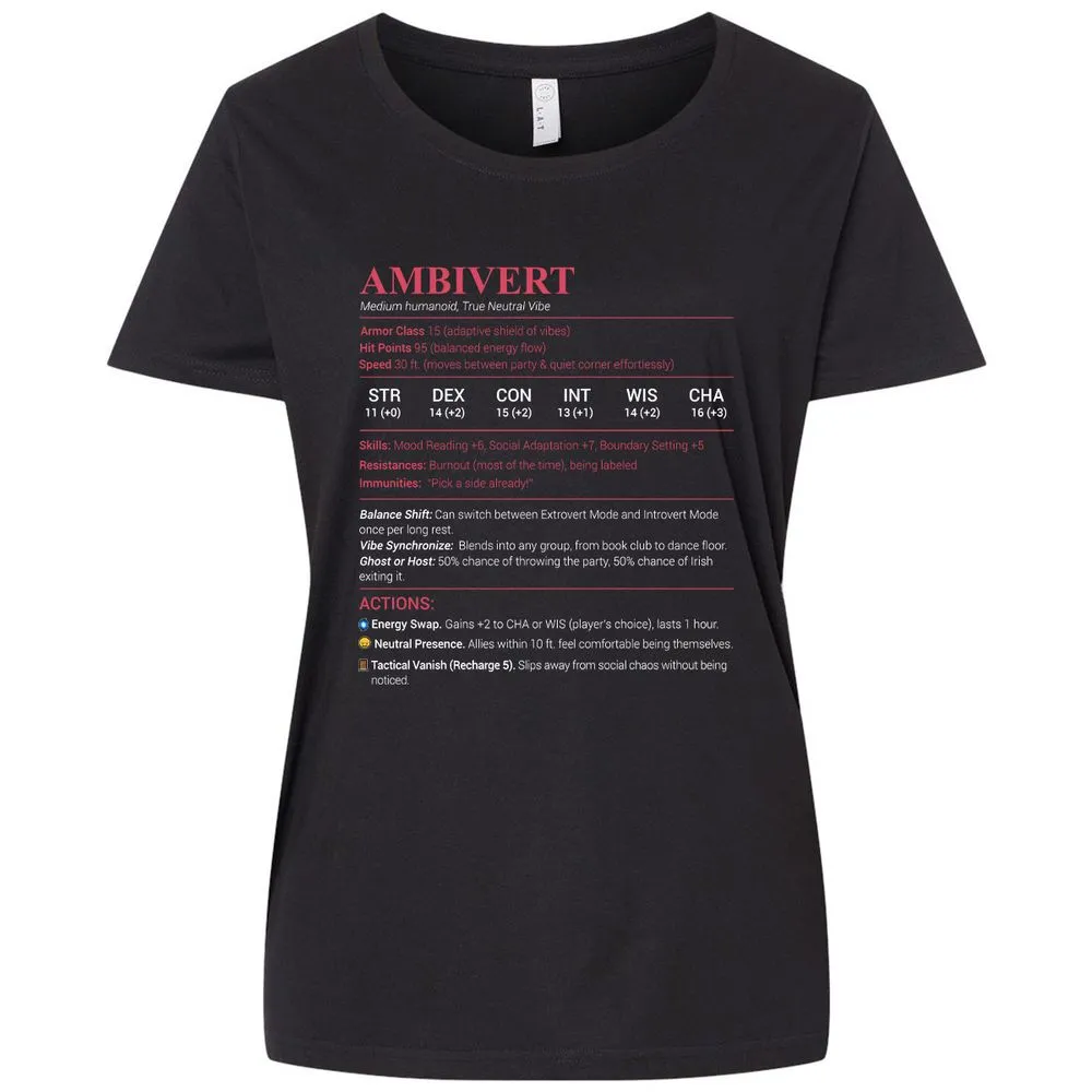 Ambivert Stats Ladies Curvy Jersey - Blended Black - 1