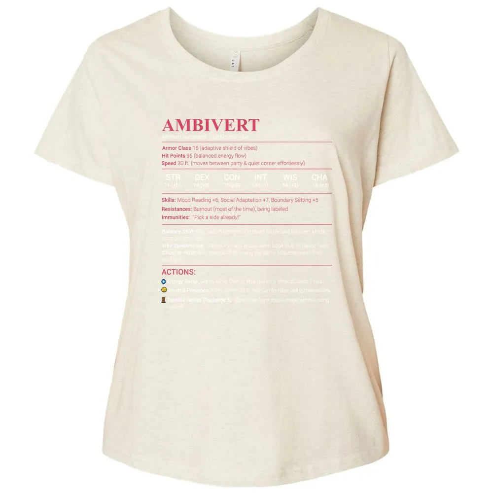 Ambivert Stats Ladies Curvy Jersey - Natural Heather - 8