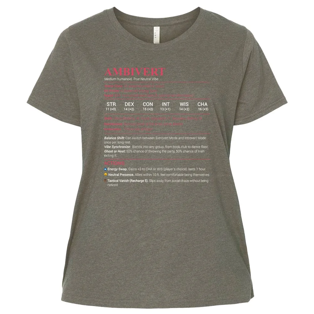 Ambivert Stats Ladies Curvy Jersey - Bamboo Blackout - 2