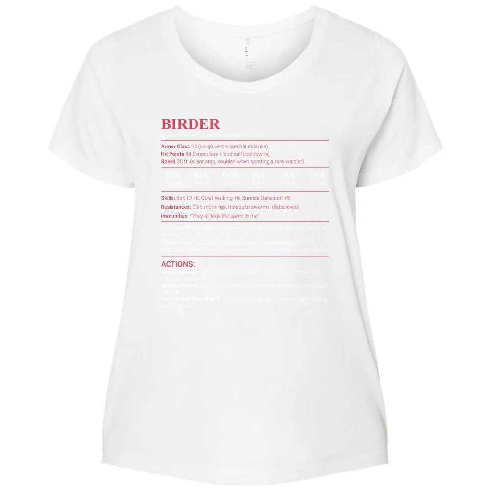 Birder Stats Ladies Curvy Jersey - White - 6