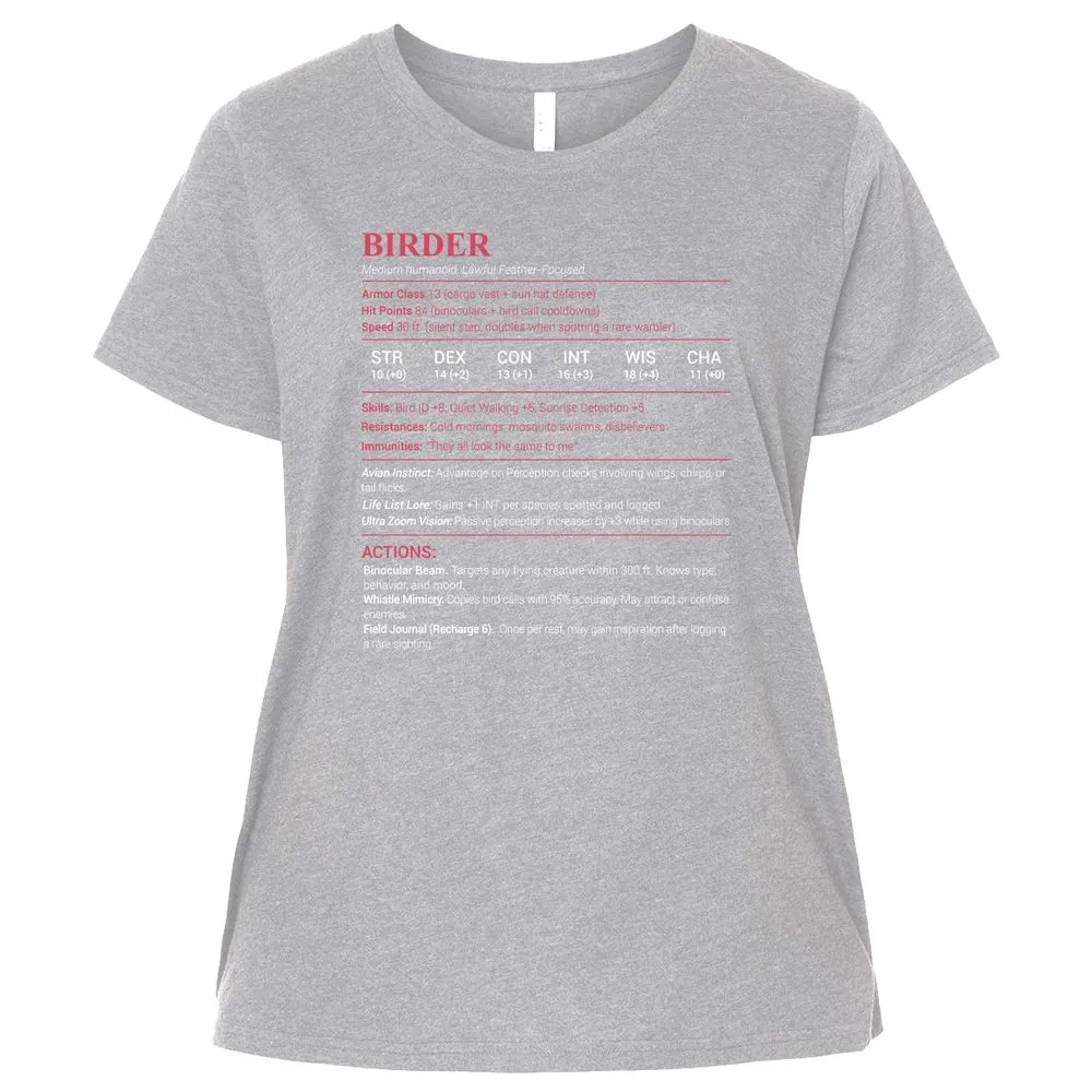 Birder Stats Ladies Curvy Jersey - Heather - 3