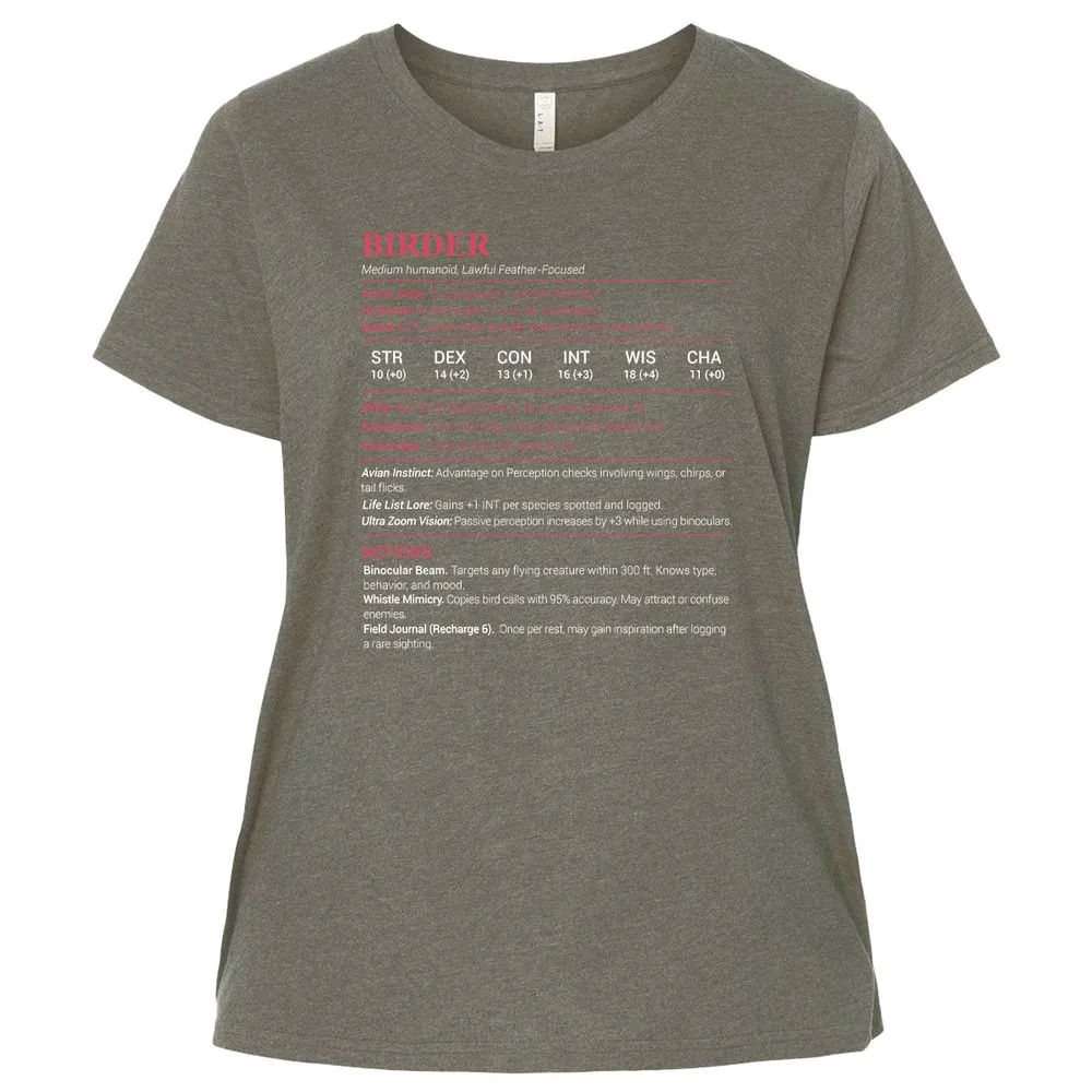 Birder Stats Ladies Curvy Jersey - Bamboo Blackout - 2