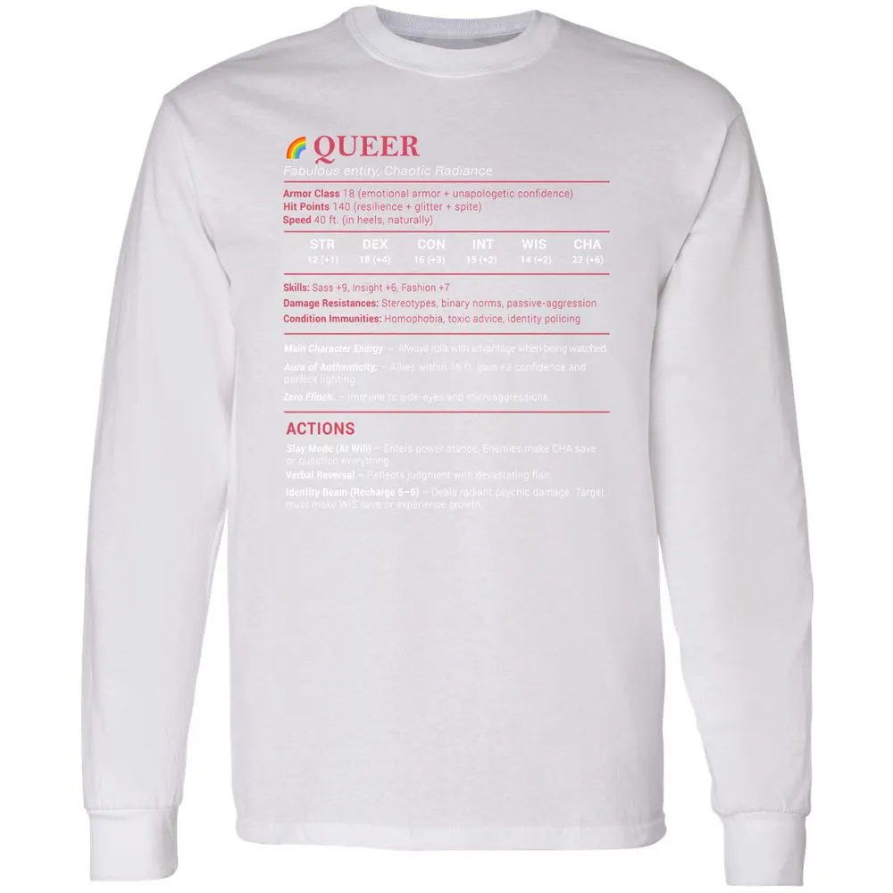 Queer Stats Long Sleeve T-Shirt - White - 5