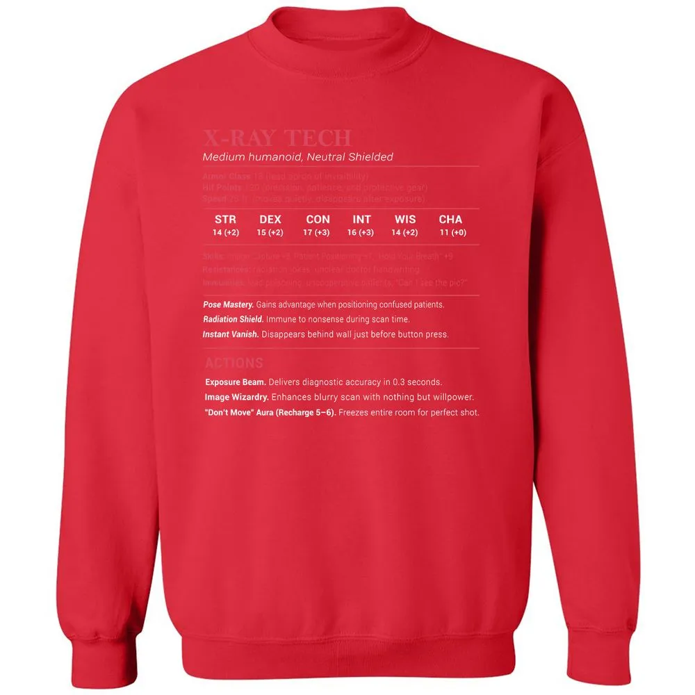 X-ray Tech Stats Classic Unisex Sweatshirt - Red - 5