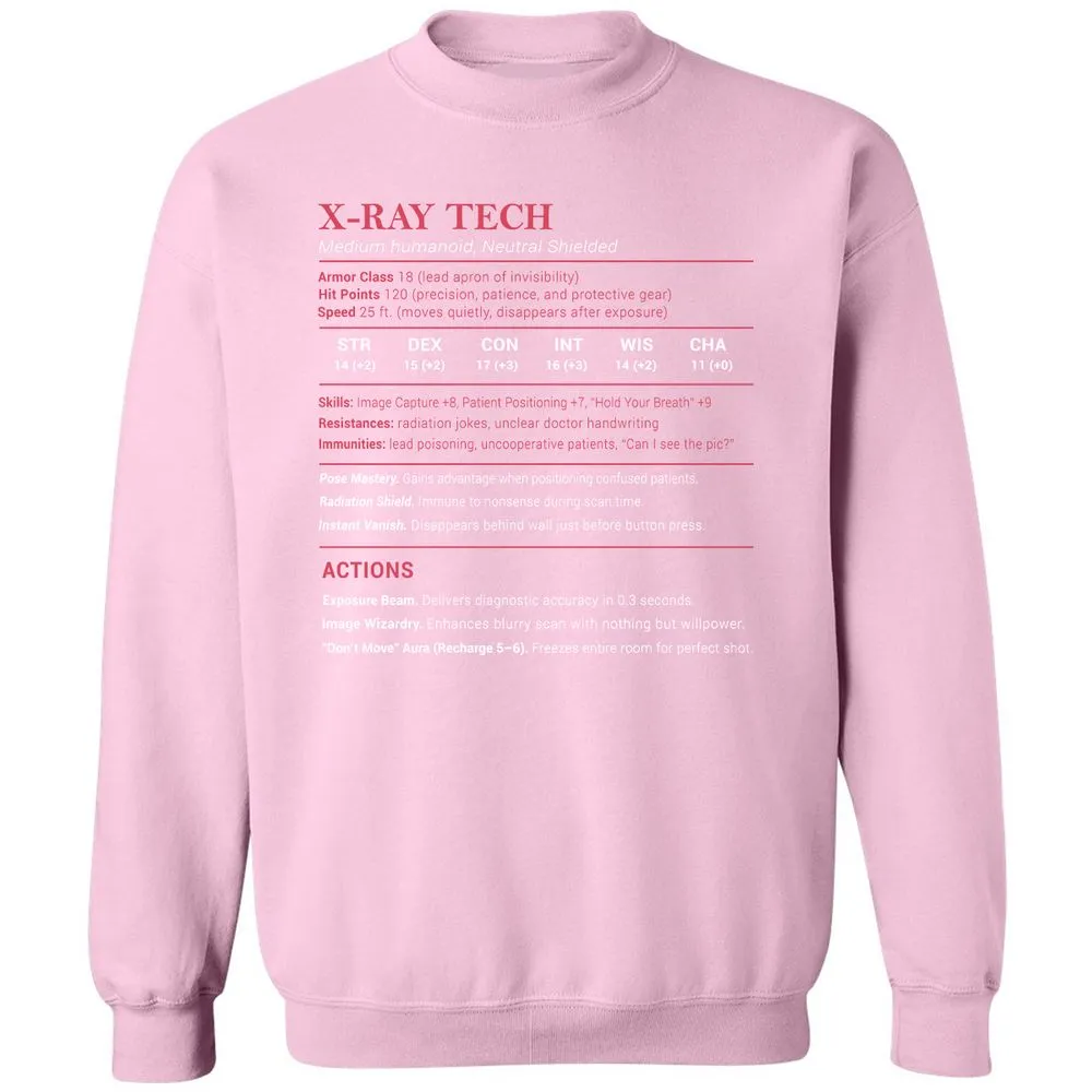 X-ray Tech Stats Classic Unisex Sweatshirt - Light Pink - 3
