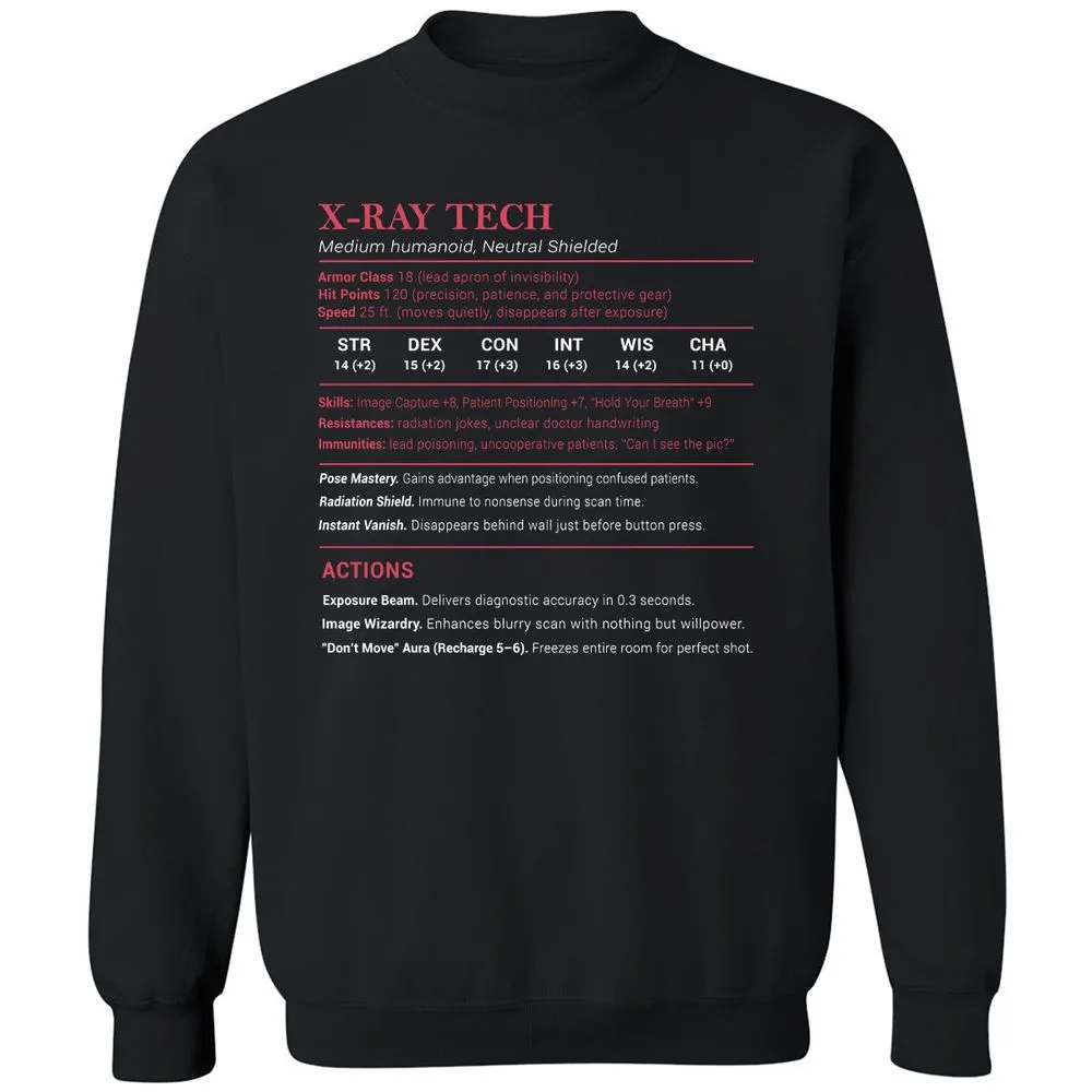X-ray Tech Stats Classic Unisex Sweatshirt - Black - 1