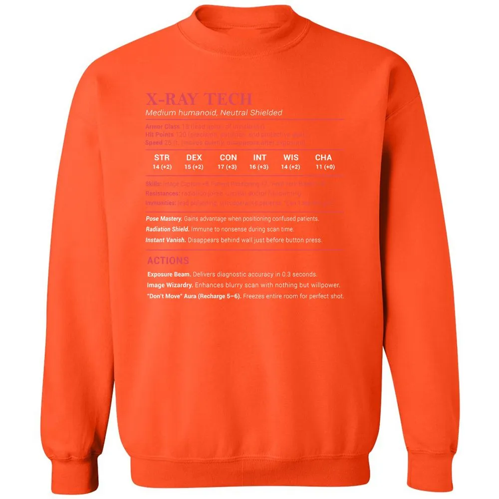 X-ray Tech Stats Classic Unisex Sweatshirt - Orange - 10