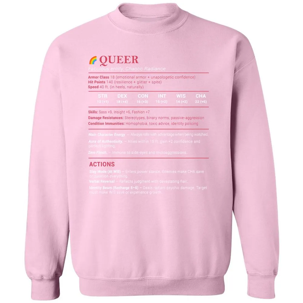 Queer Stats Classic Unisex Sweatshirt - Light Pink - 3