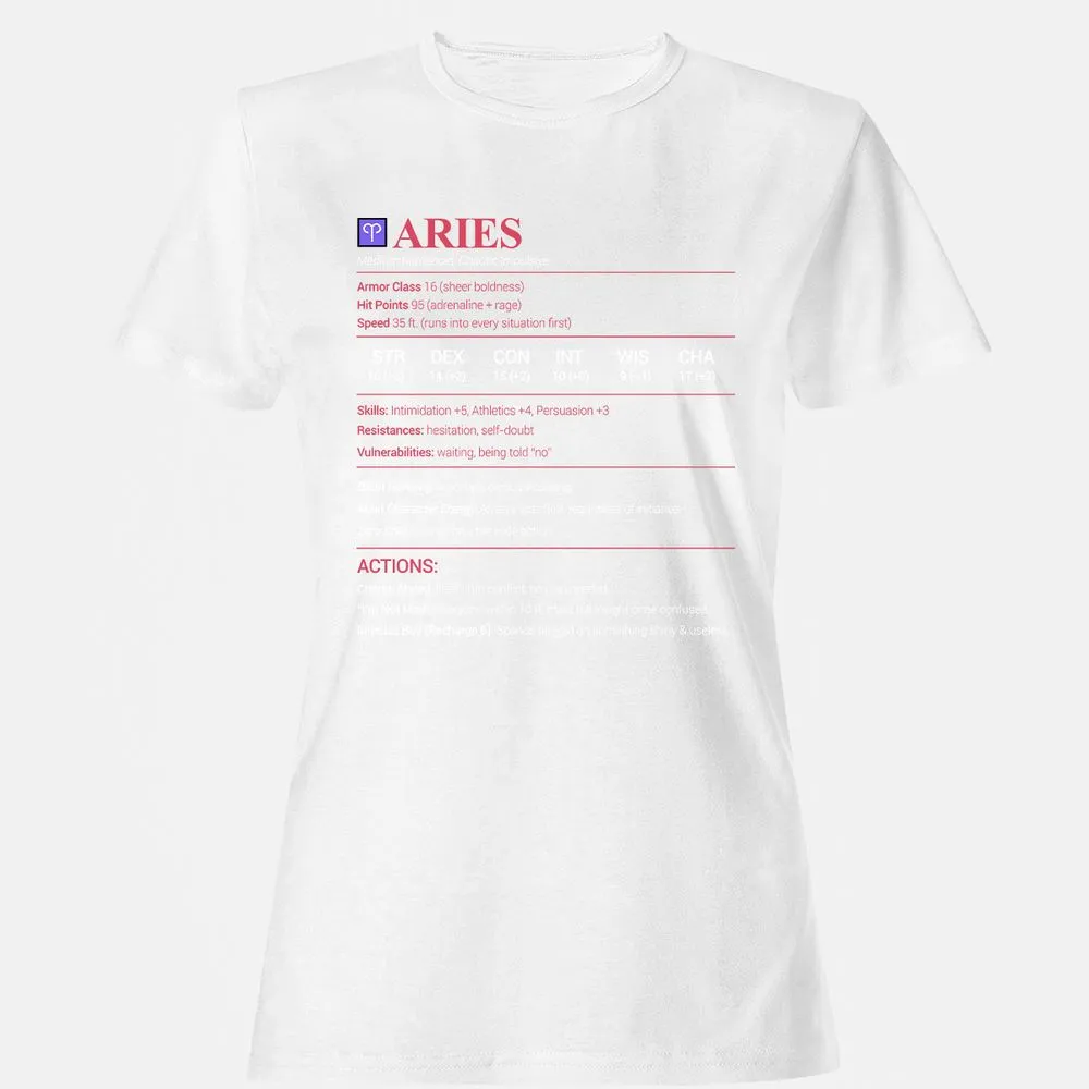 Aries Stats Women's T-Shirt - White - 16