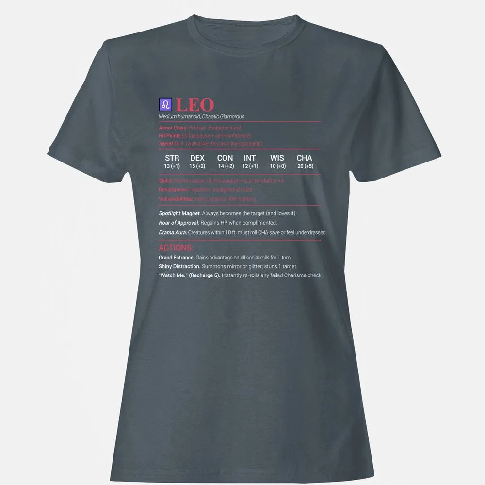 Leo Stats Women's T-Shirt - Charcoal - 3