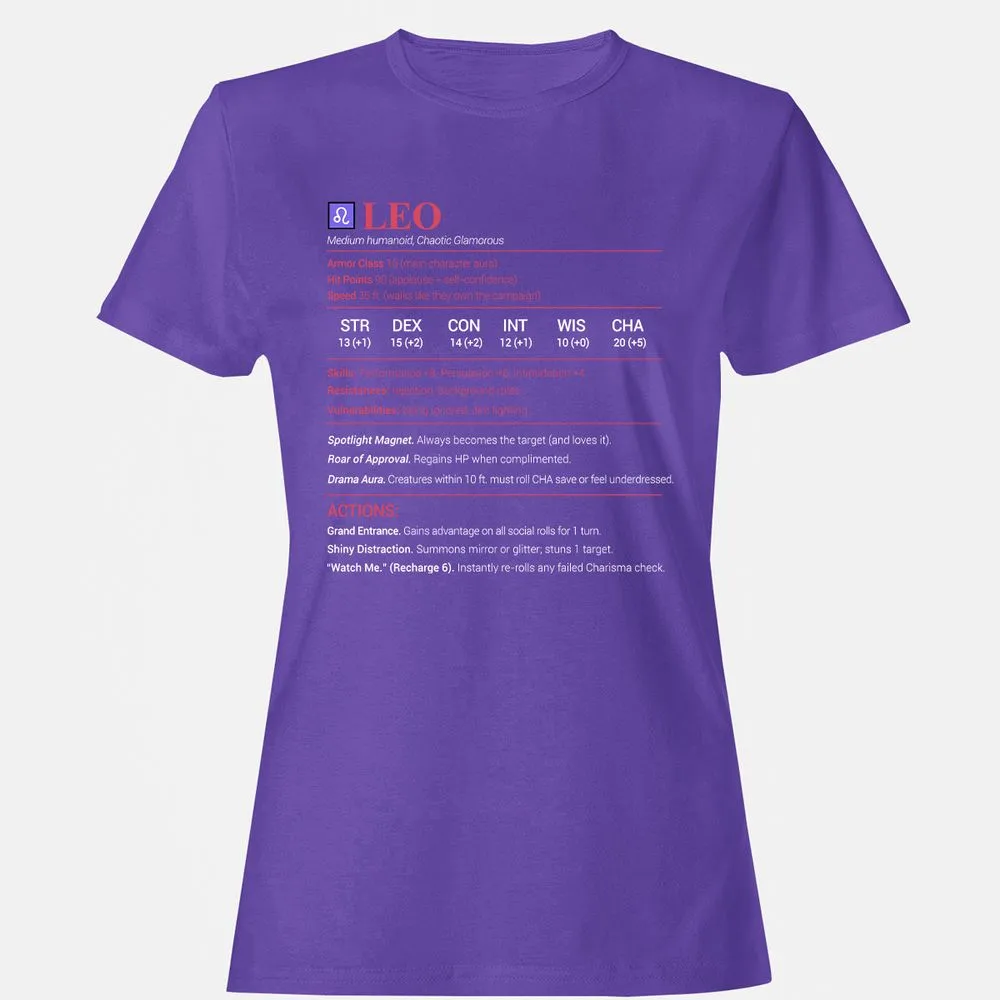 Leo Stats Women's T-Shirt - Purple - 12