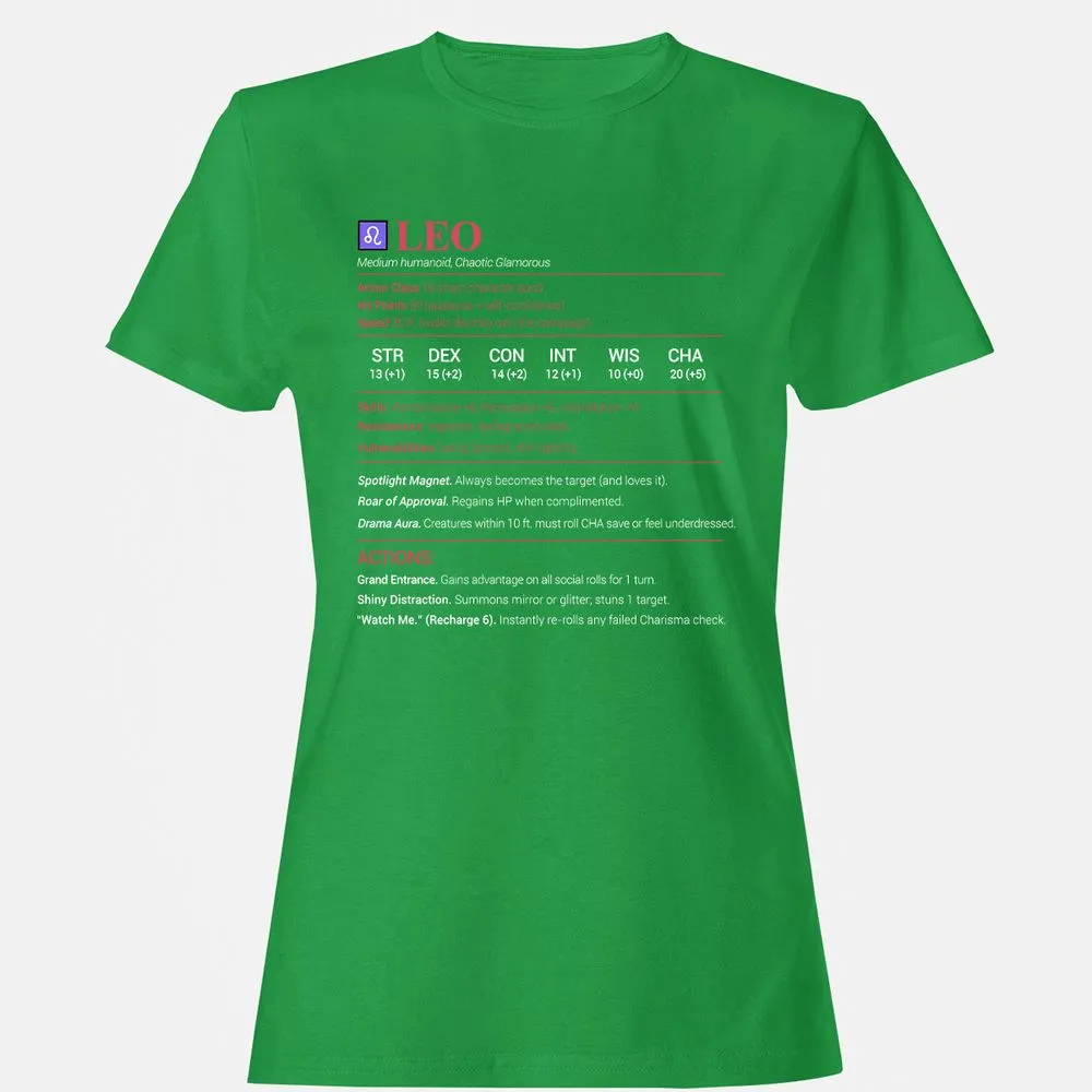 Leo Stats Women's T-Shirt - Irish Green - 7