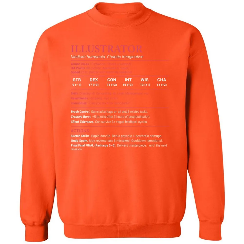 Illustrator Stats Classic Unisex Sweatshirt - Orange - 10