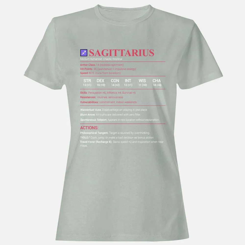 Sagittarius Stats Women's T-Shirt - Ash - 2