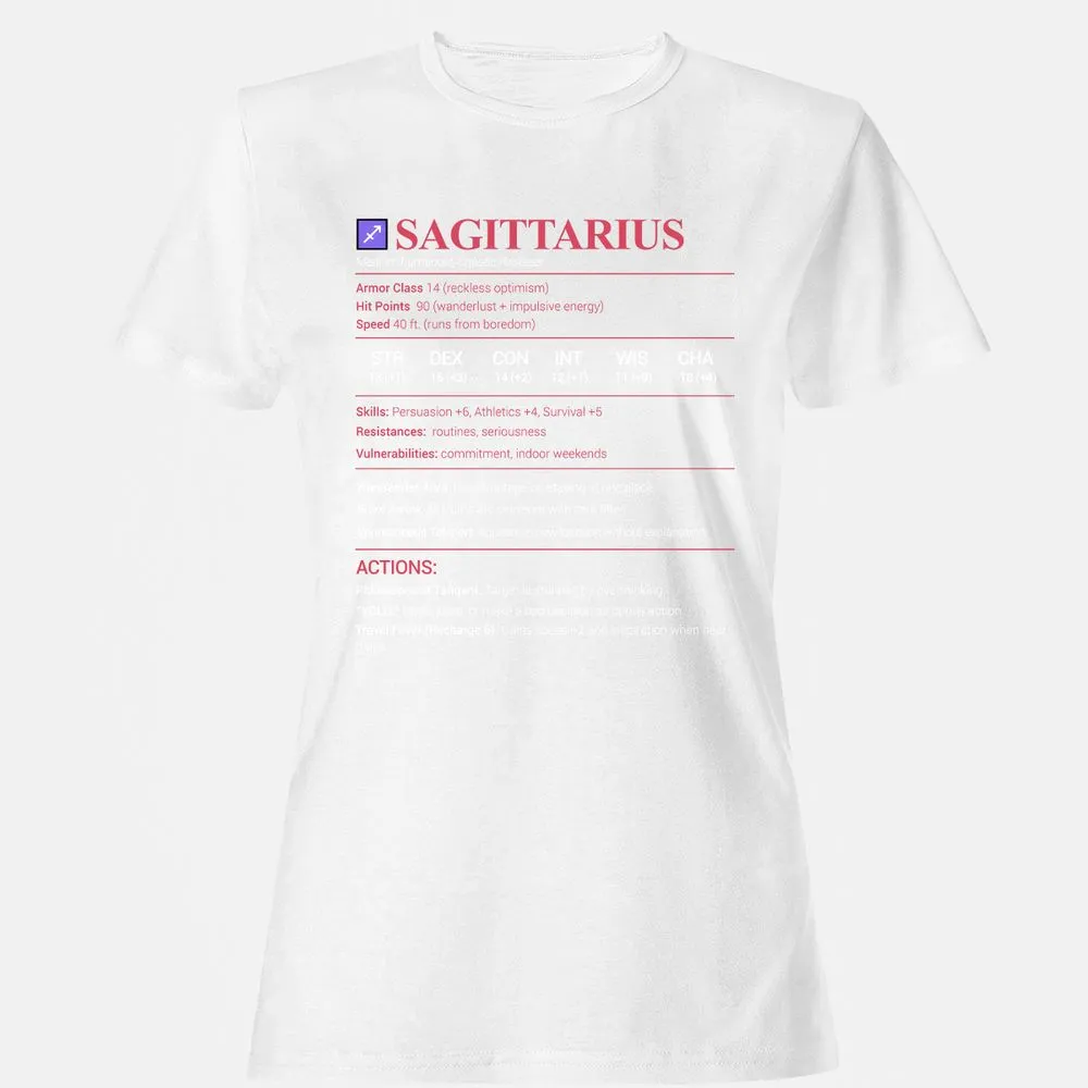 Sagittarius Stats Women's T-Shirt - White - 16