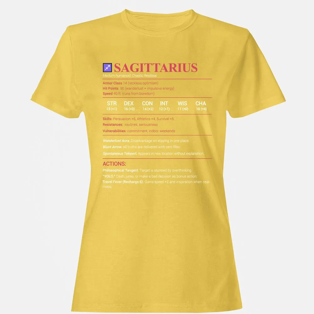 Sagittarius Stats Women's T-Shirt - Daisy - 4
