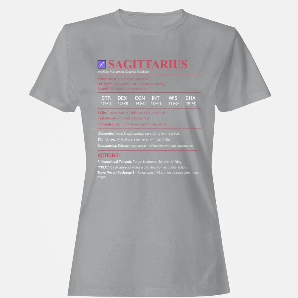 Sagittarius Stats Women's T-Shirt - Sport Grey - 15