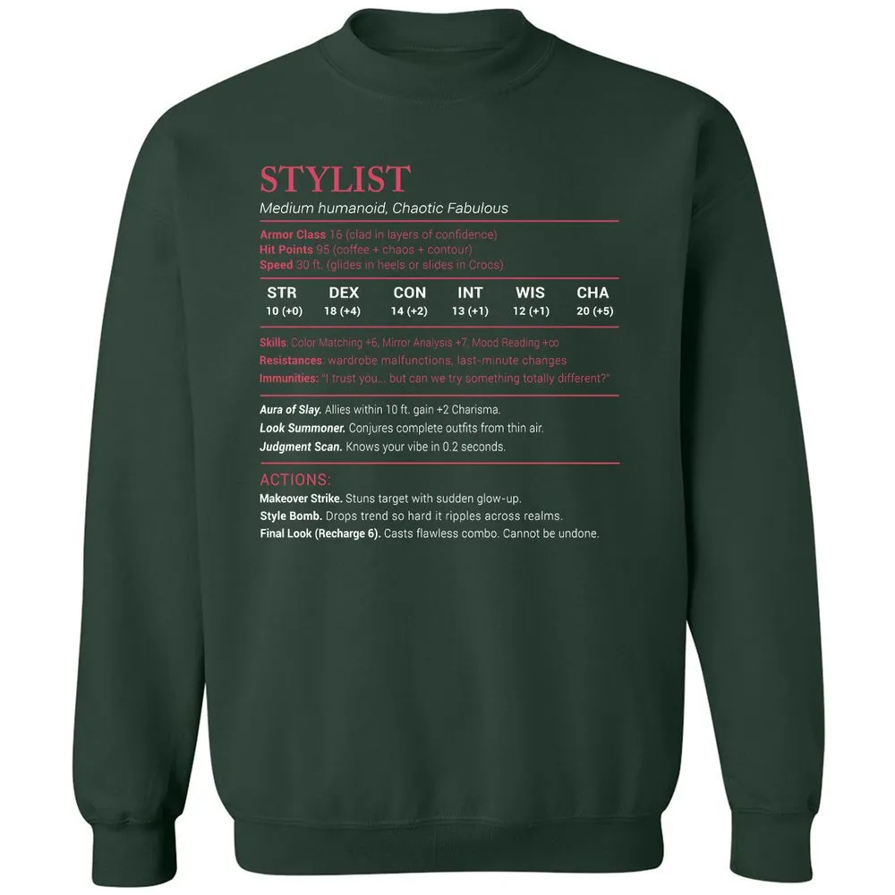 Stylist Stats Classic Unisex Sweatshirt - Forest Green - 4