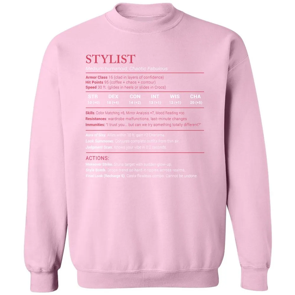 Stylist Stats Classic Unisex Sweatshirt - Light Pink - 3