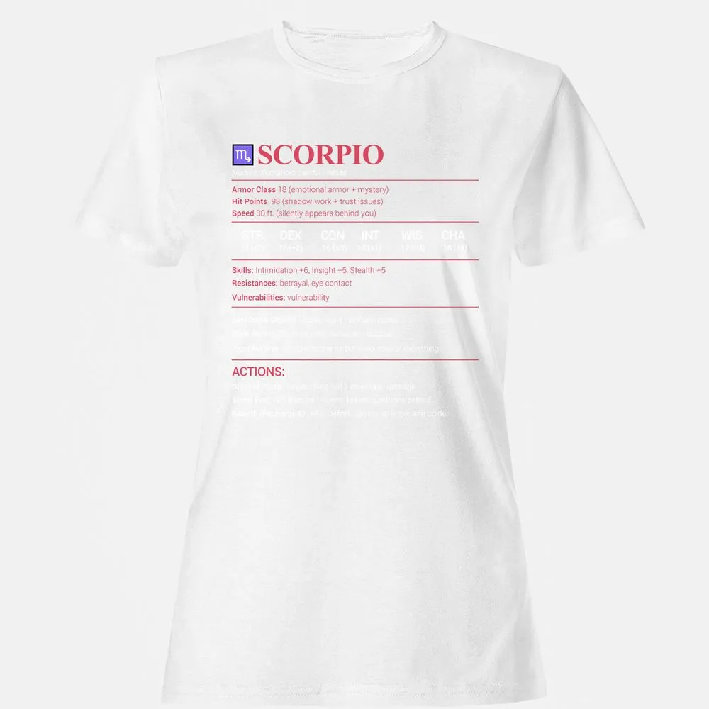 Scorpio Stats Women's T-Shirt - White - 16