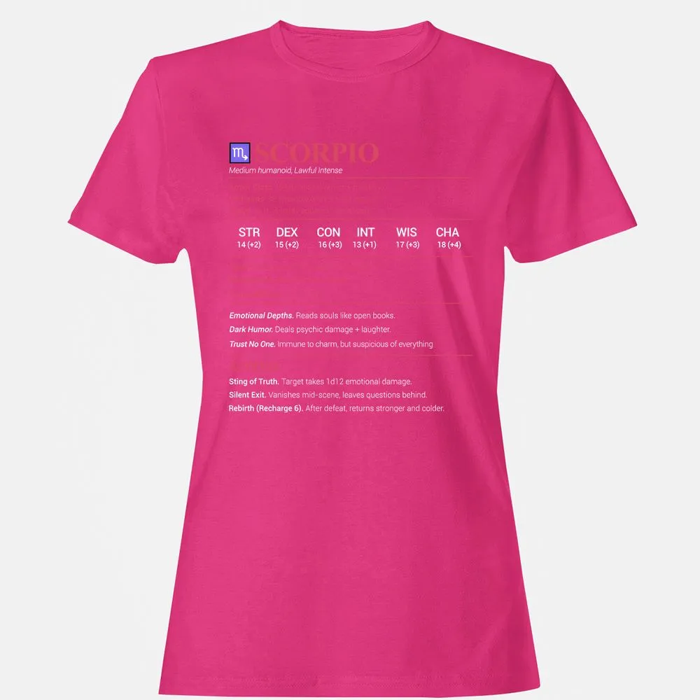 Scorpio Stats Women's T-Shirt - Heliconia - 6